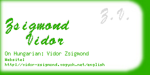 zsigmond vidor business card